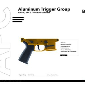 OEM B&T Billet Machined Aluminum Lower in RAL8000 Compatible with APC9 / SPC9 /GHM9 – B&T MAG VERSION -BT-361669-RAL