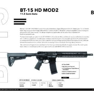B&T BT-15 HD MOD 2 11.5” Semi Auto 5.56 Pistol (*Stock not included)