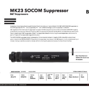 B&T MK23 .45 ACP HK Suppressor | HK MK23 Impuls IIA SD-988178-US