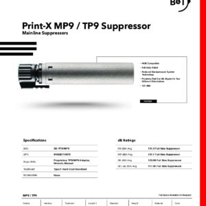 B&T Print-X MP9 / TP9 Titanium 3D Printed Suppressor SD-TP9/MP9