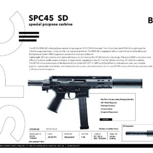 B&T SPC45 PDW-SD Integrally Suppressed .45 BT-500168-SD SPC45 SD