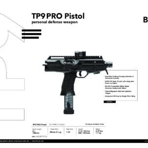 B&T TP9 PRO PISTOL | New Edition Featuring Billet Upper, Upgraded Titanium Trigger, Ambi Charging BT-TP9PRO-US-Pistol
