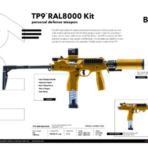 B&T TP9 SBR & TP9 Suppressor Combo in RAL8000 – BT-30105-N-SBR-RAL-FS-KIT