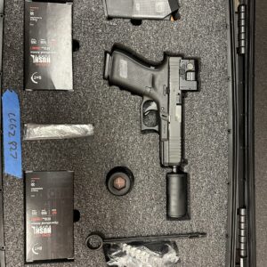 B&T Glock 19 Hush Puppy Edition Gen 5 w/ Aimpoint Acro P2. Slide lock, & Suppressor SD-124123-US