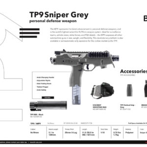 B&T TP9 Vertical Grip VFG – GREY *(Available for customers who buy a Grey TP9 from us)
