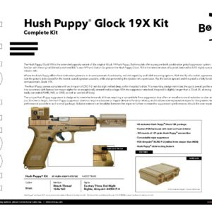 Hush Puppy Glock 19X FDE Kit -Complete Kit BT-HUSH-PUPPY-KIT-FDE