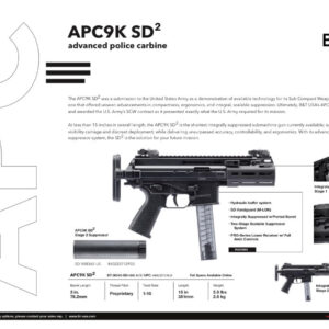 B&T APC9K-SD G (Glock Lower) SBR Integrally Suppressed- Modular Military Contract Submission APC9K SD2